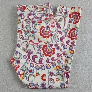 Pilcro and the Letterpress Mid Rise Skinny Floral Patterned Jeans Pants 30